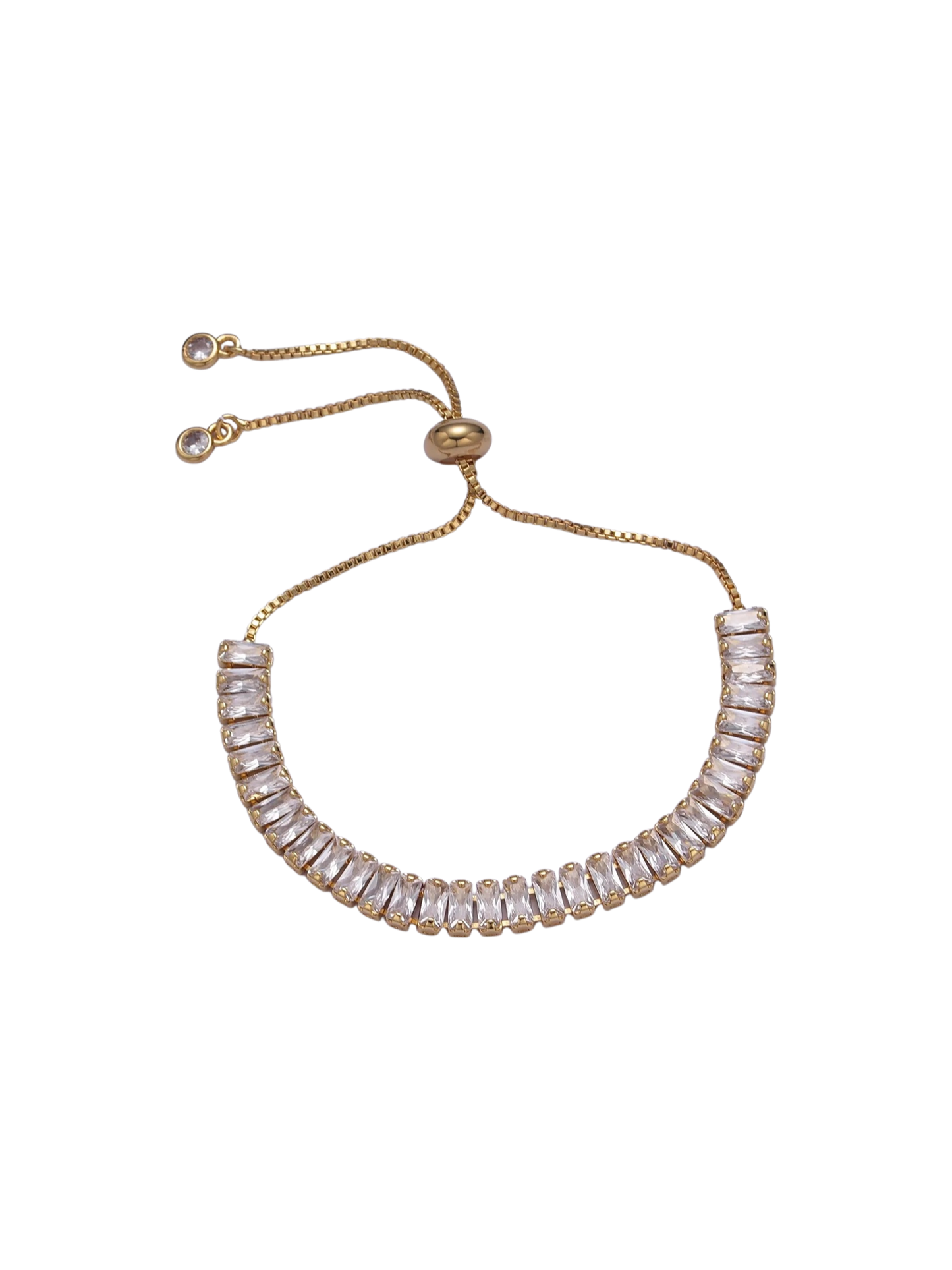 Gold Filled Drawstring Baguette Tennis Bracelet