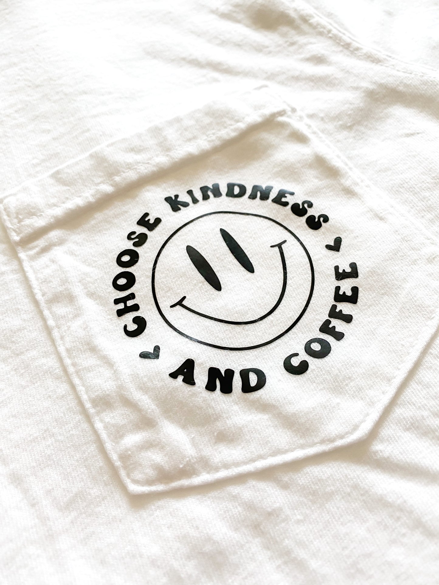 Kindness + Coffee Cozy Tee | White